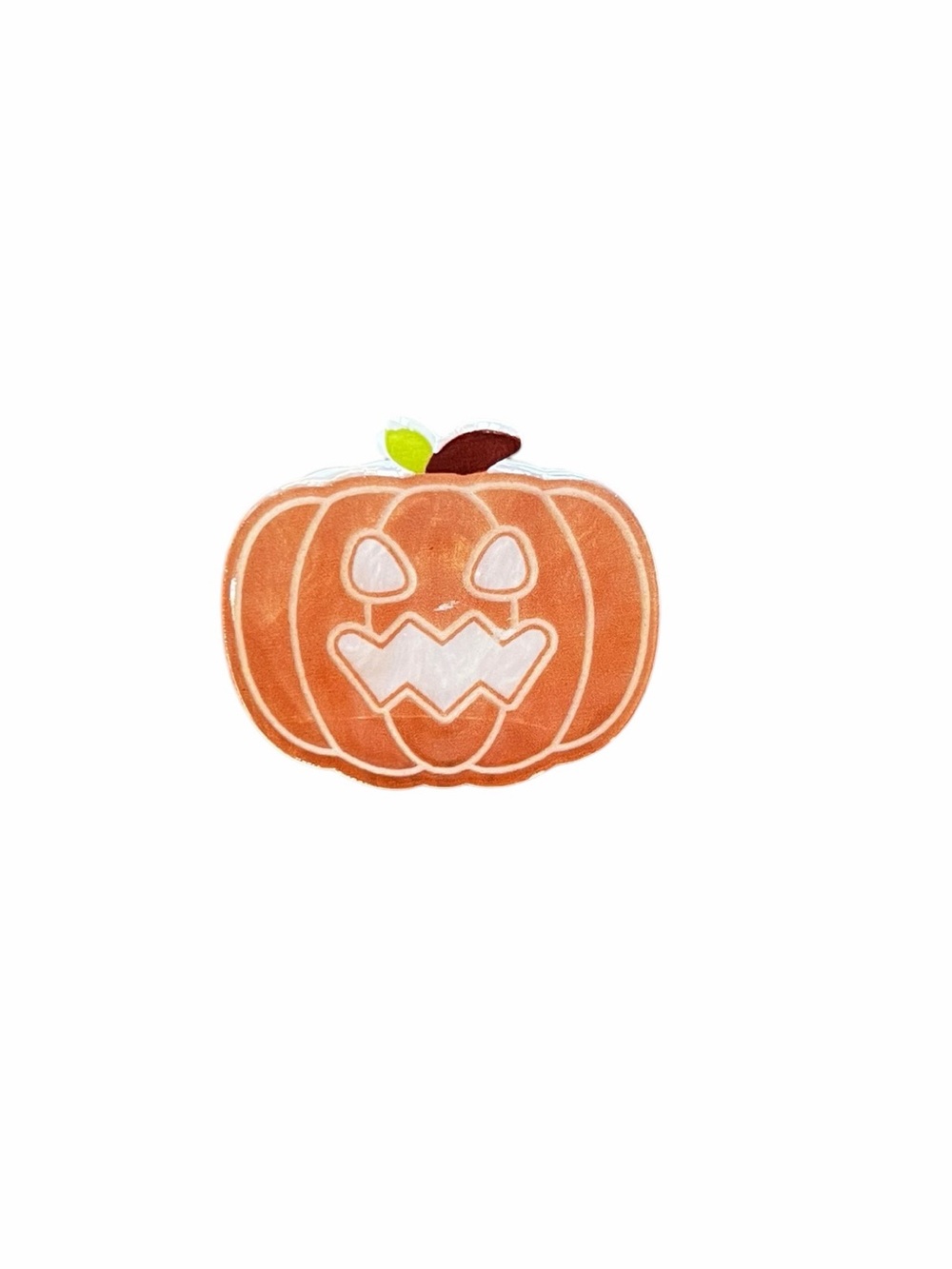 Orange Jack-O’-Lantern Glossy Pumpkin Halloween 1.75" Lobster Claw Hair Clip